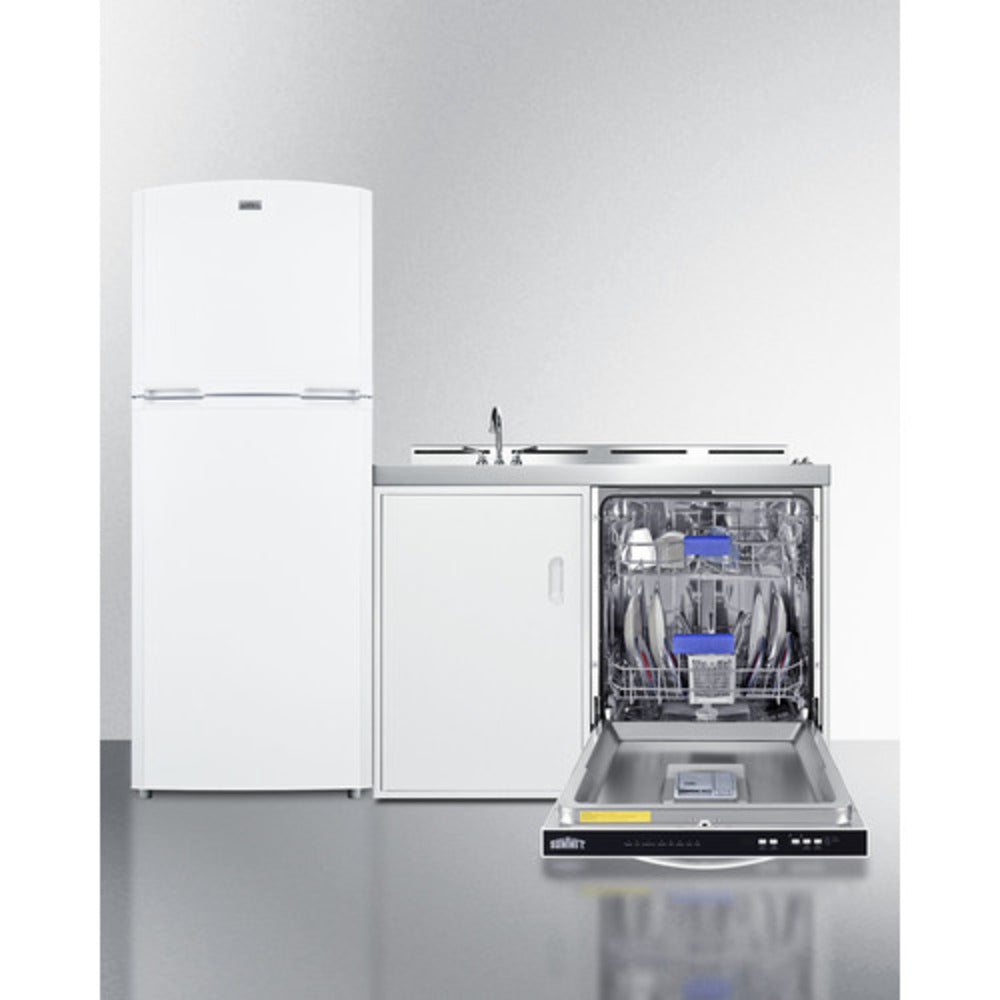 Summit Appliance 75" All-In-One Kitchenette with Dishwasher and Coil Burner