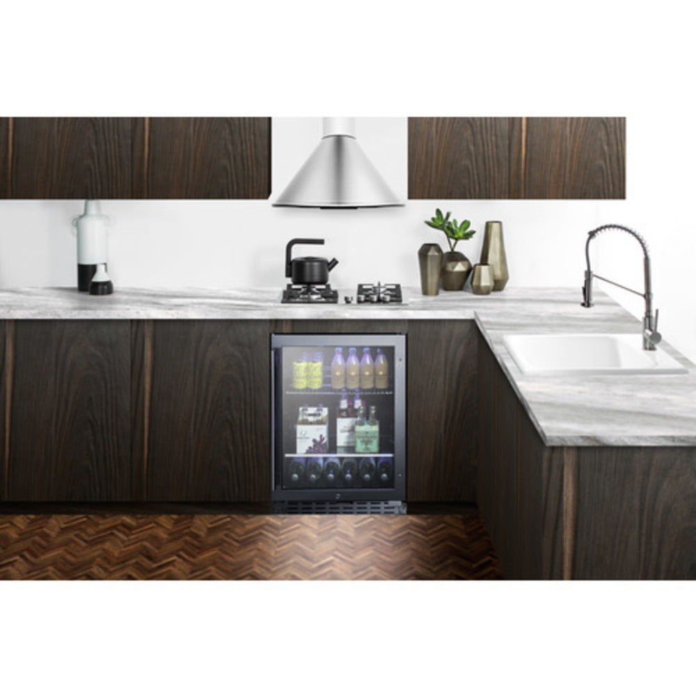Summit Appliance ALBV2466 Series 24" Black Finish Built-In Beverage Cooler