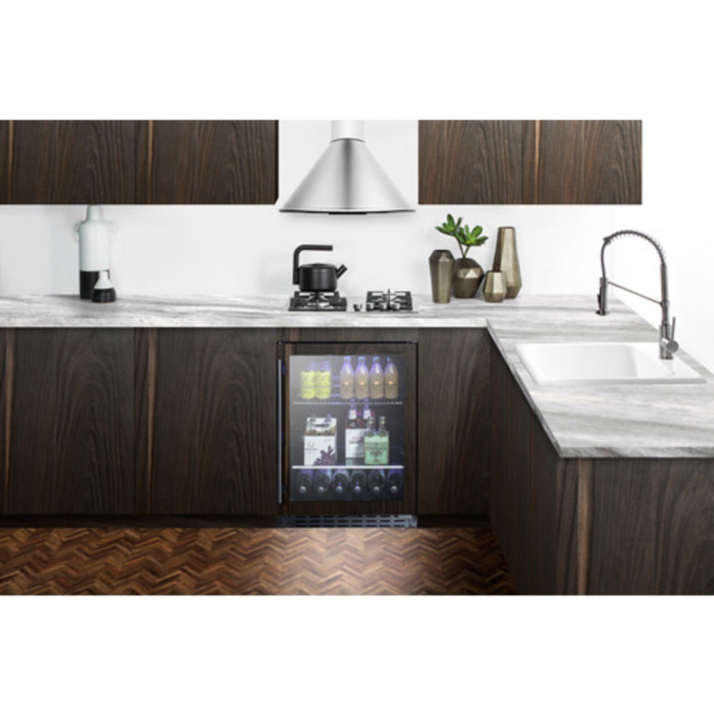 Summit Appliance ALBV2466 Series 24" Panel-Ready/Black Finish Built-In Beverage Cooler
