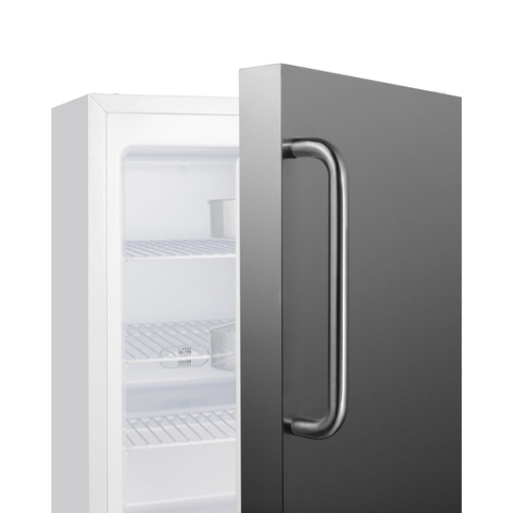 Summit Appliance ALFZ36 Series 21" Stainless Steel/White Finish Built-In All-Freezer with Towel Bar Handle