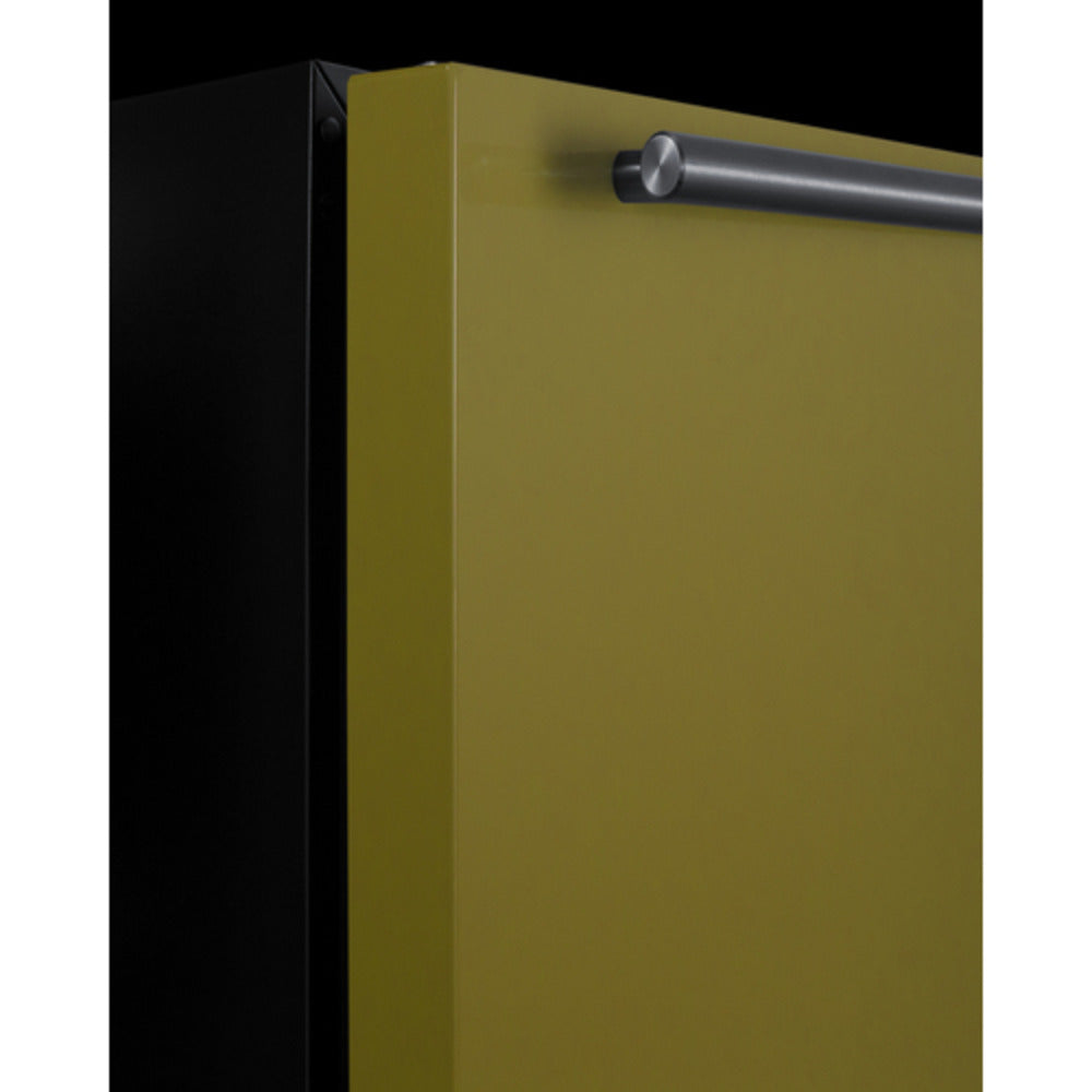 Summit Appliance ALFZ53 Series 24" Yellow/Black Finish Built-In All-Freezer with Brushed Stainless Steel Handle