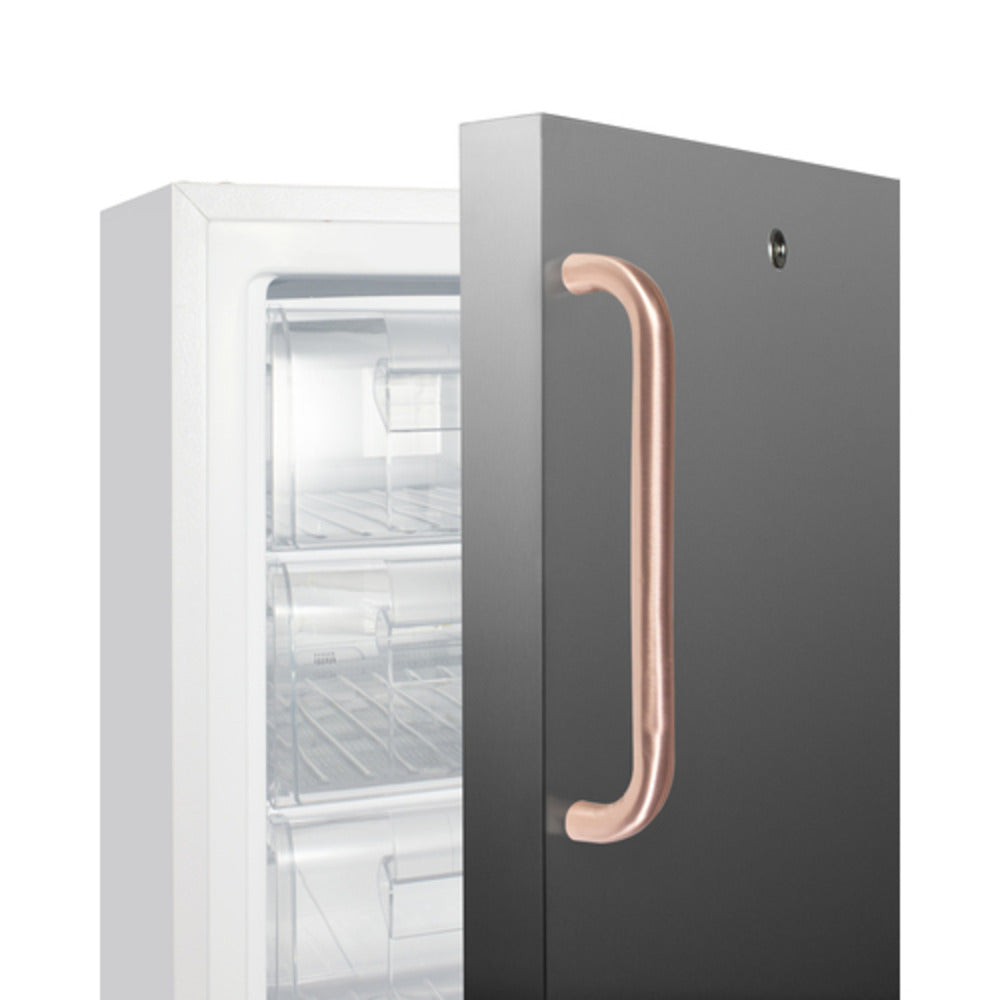 Summit Appliance Accucold 20" Stainless Steel & White Finish Built-In Vaccine All-Freezer with Copper Handle