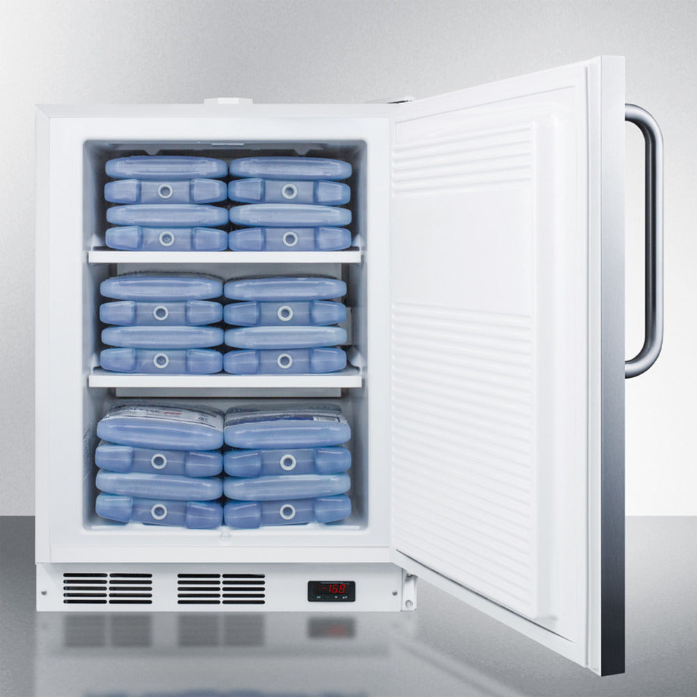 Summit Appliance Accucold 24" ACF48WCSSADA Stainless Steel Finish Built-In Compact All-Freezer
