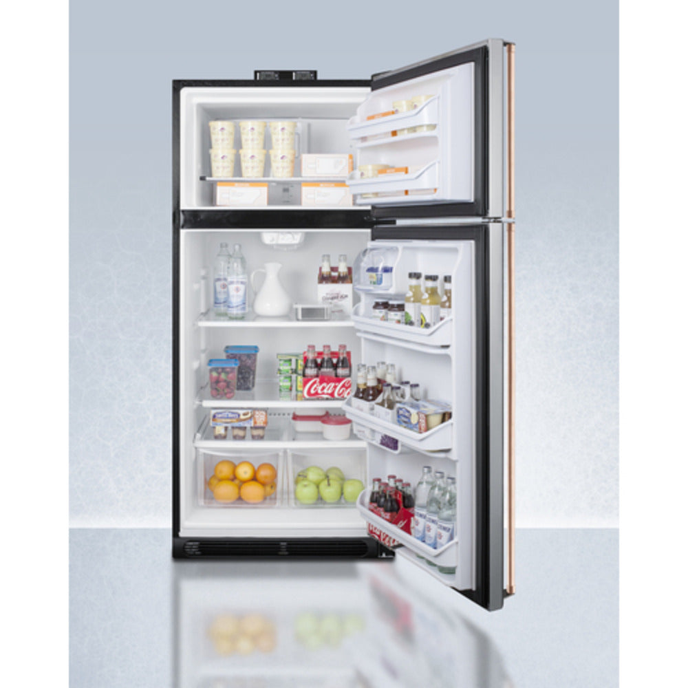 Summit Appliance BKRF Series 30" Stainless Steel Finish Break Room Refrigerator-Freezer with Antimicrobial Pure Copper Handles