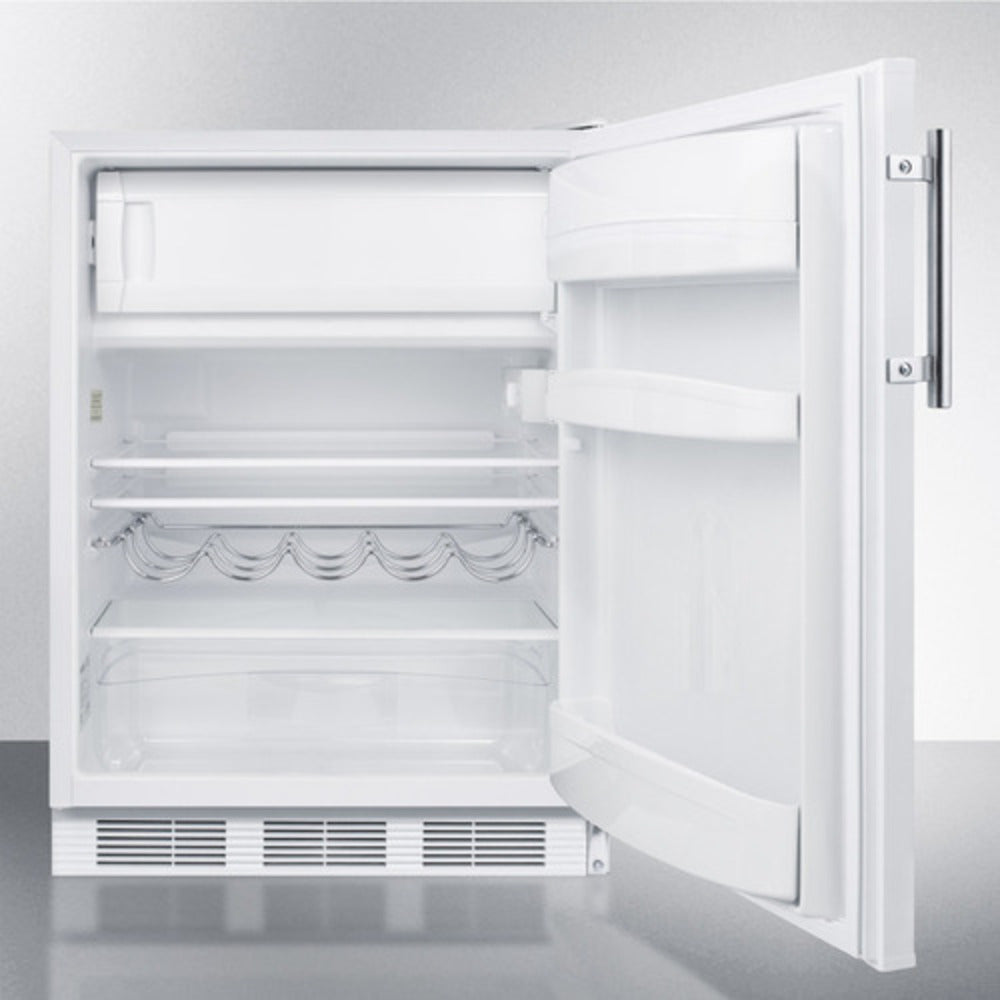 Summit Appliance CT661 Series 24" White Finish Built-In Refrigerator-Freezer