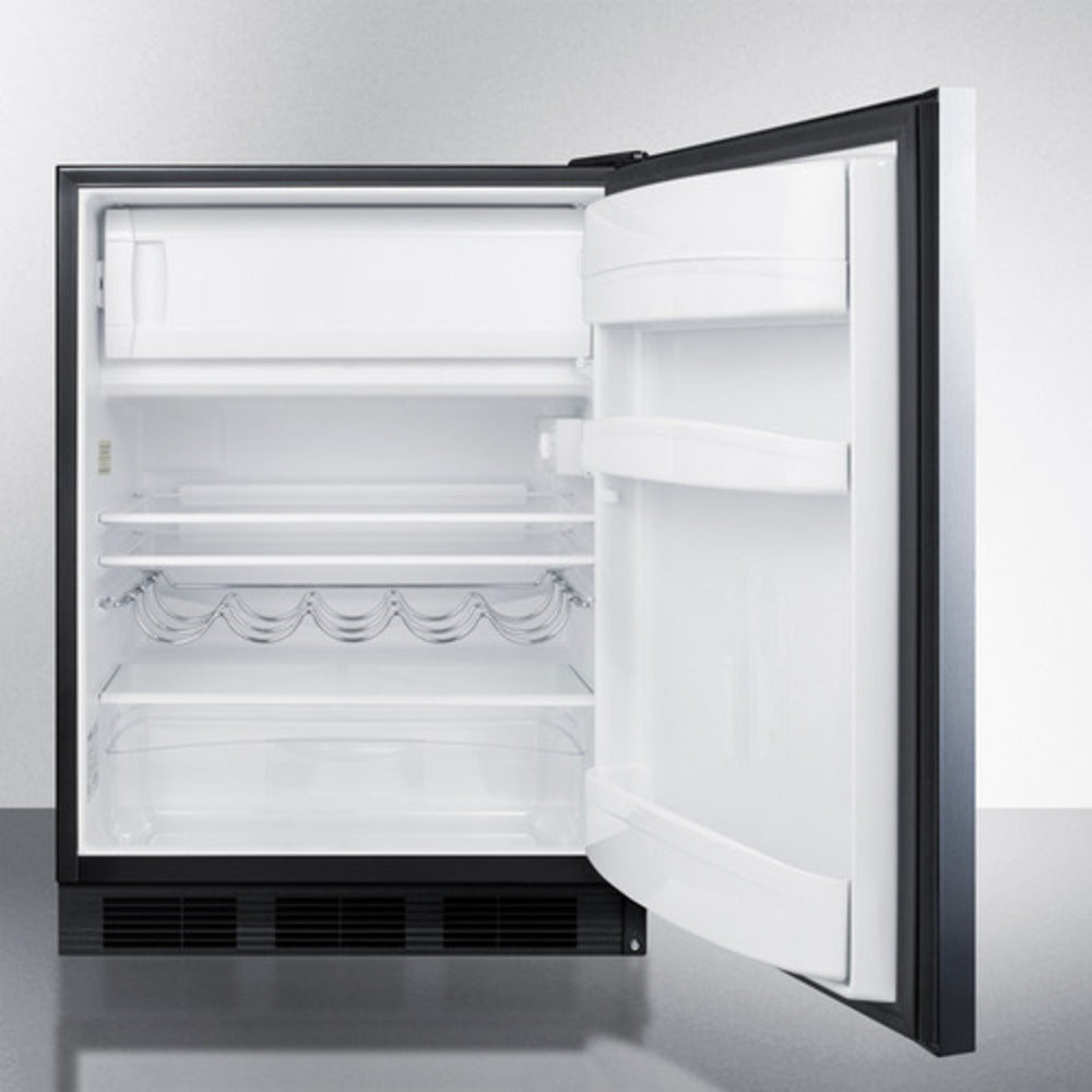Summit Appliance CT663 Series 24" Stainless Steel/Black Finish Refrigerator-Freezer