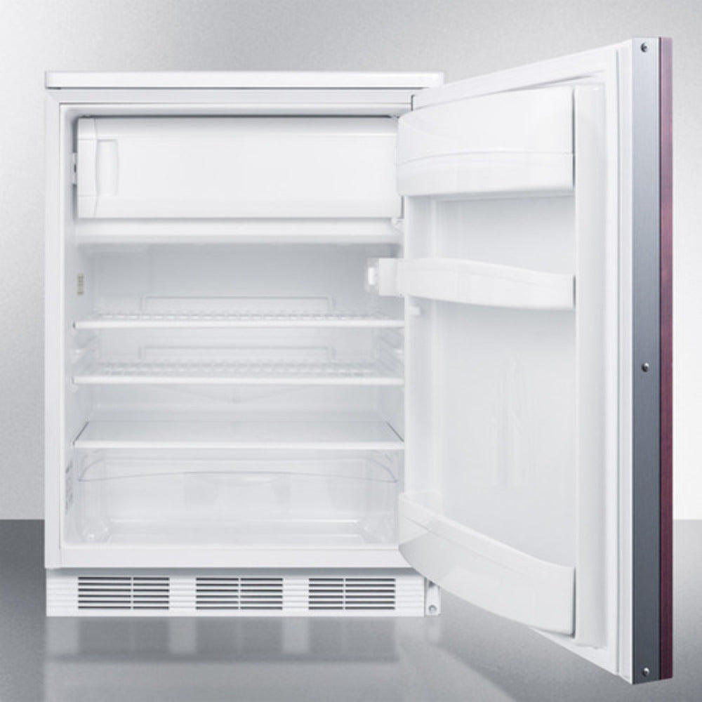 Summit Appliance CT66LW Series 24" Panel-Ready/White Finish Built-In Refrigerator-Freezer