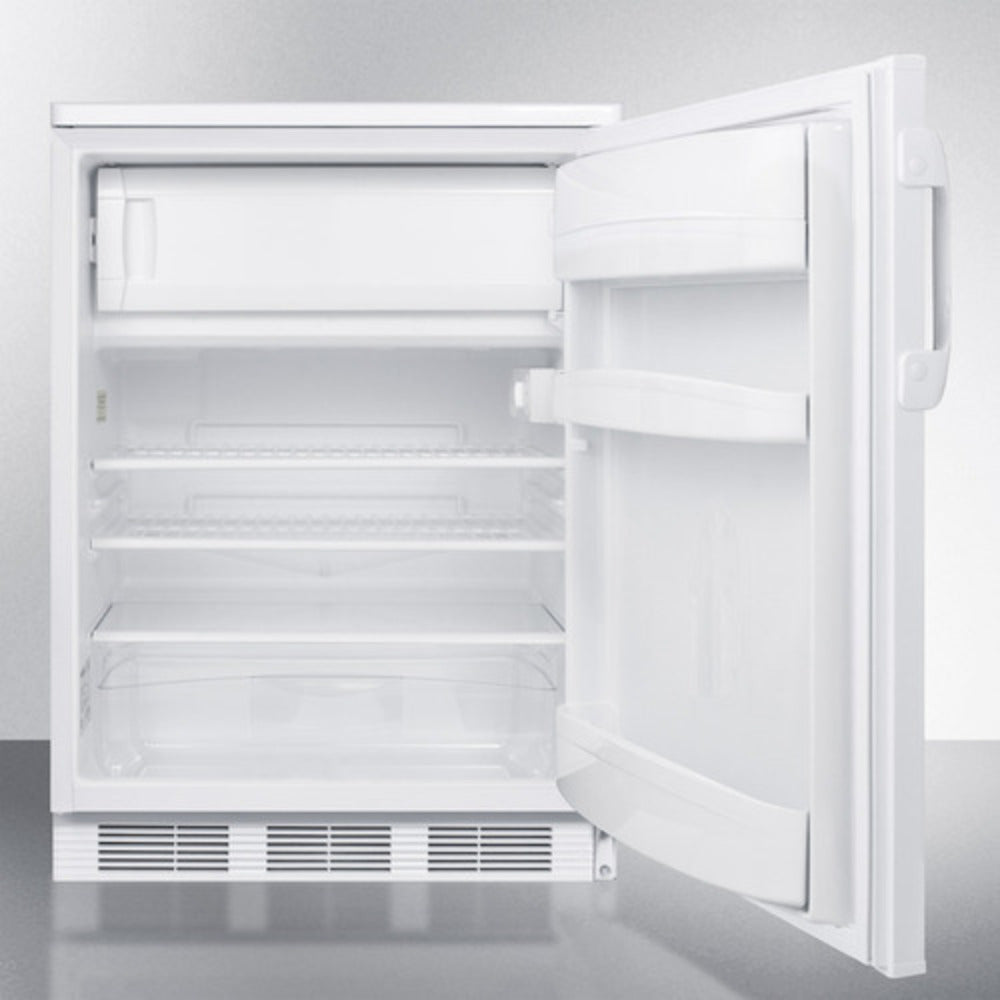 Summit Appliance CT66LW Series 24" White Finish Built-In Refrigerator-Freezer - ADA Compliant
