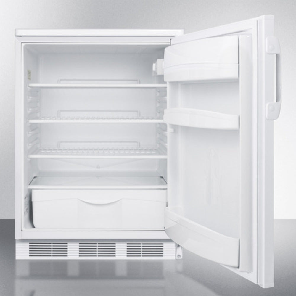 Summit Appliance FF6 Series 24" White Finish All-Refrigerator - NSF-7 and ADA Compliant