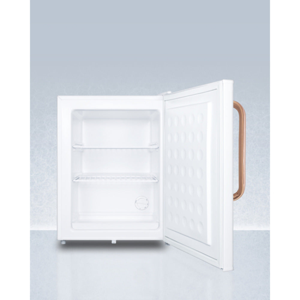 Summit Appliance FS30L Series 2 cu.ft. White Finish Compact All-Freezer with Antimicrobial Pure Copper Handle