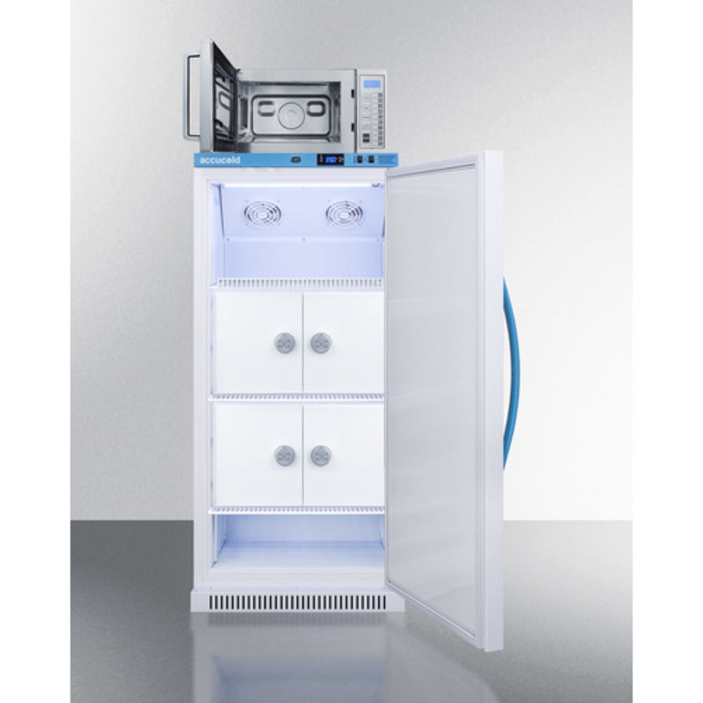 Summit Appliance MOMCUBE 8 cu.ft. White Finish Breast Milk Refrigerator with Lockers and Microwave Combo