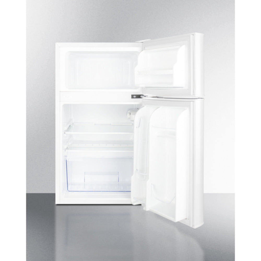Summit Appliance MOMCUBE Series 19" White Finish Refrigerator-Freezer