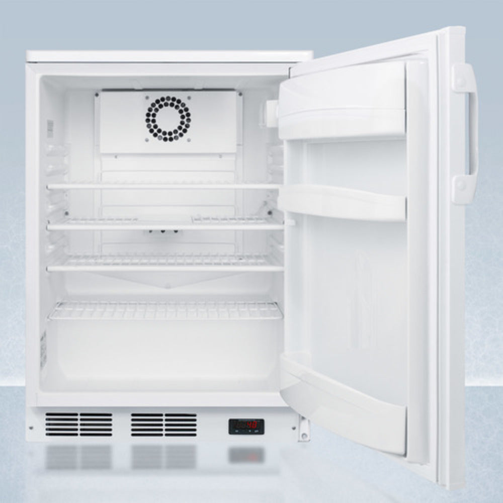 Summit Appliance PLUS2 Series 24" White Finish Built-In All-Refrigerator with NIST Digital Temp Display - NSF-7 Standards
