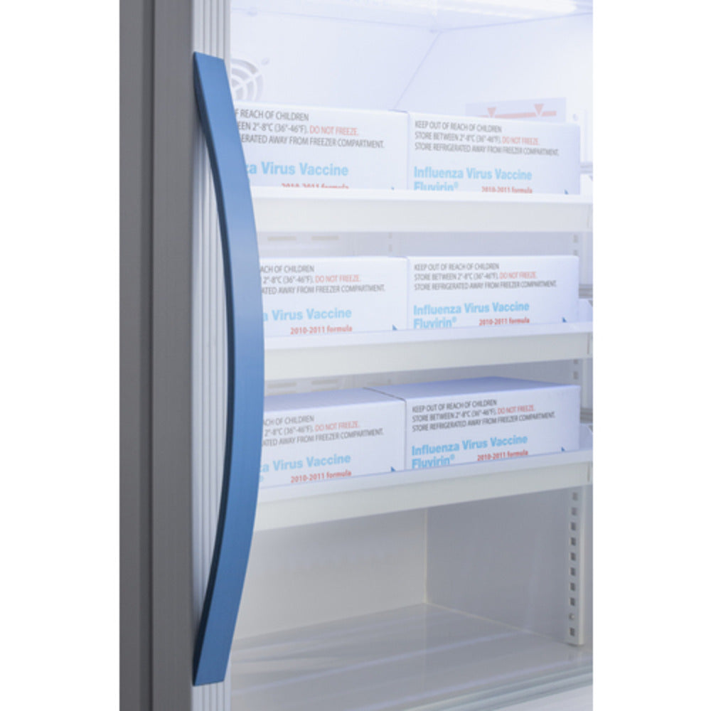 Summit Appliance Pharma-Vac Series 6 cu.ft. White Finish Glass Door Vaccine Refrigerator with Removable Drawers