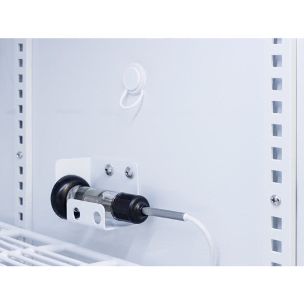 Summit Appliance Pharma-Vac Series 8 cu.ft. White Finish Glass Door Upright Vaccine Refrigerator with Digital Data Logger