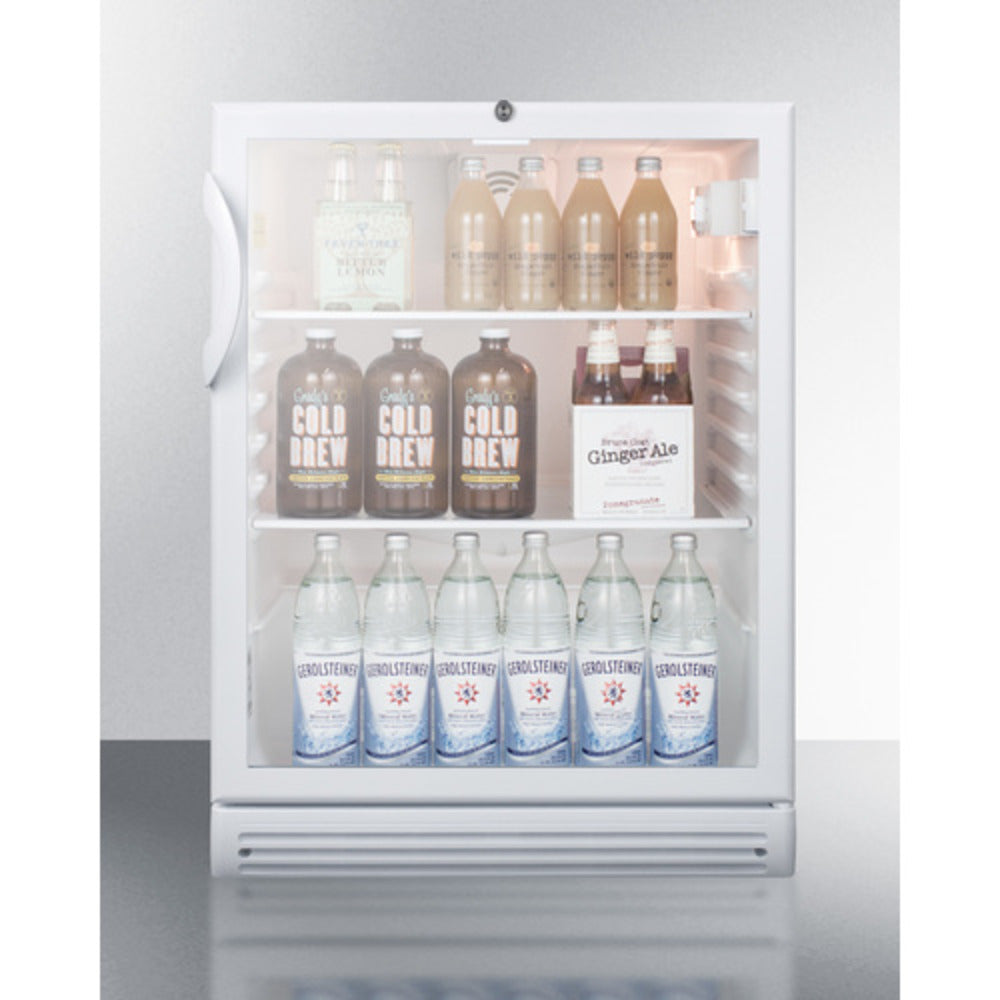 Summit Appliance SCR600 Series 24" White Finish Built-In Beverage Center - ADA Compliant