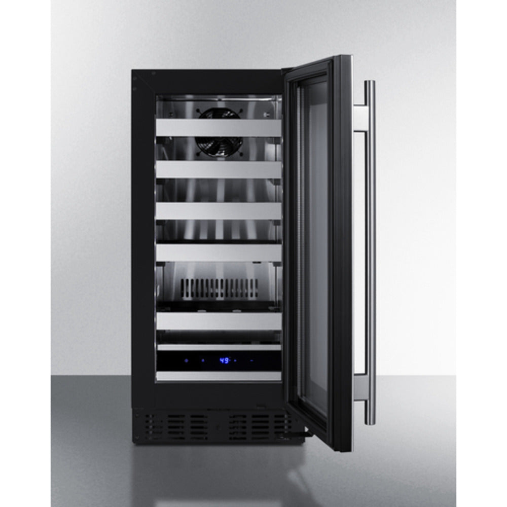 Summit Appliance Shallow Depth Series 15" Black Finish Built-In Wine Cellar