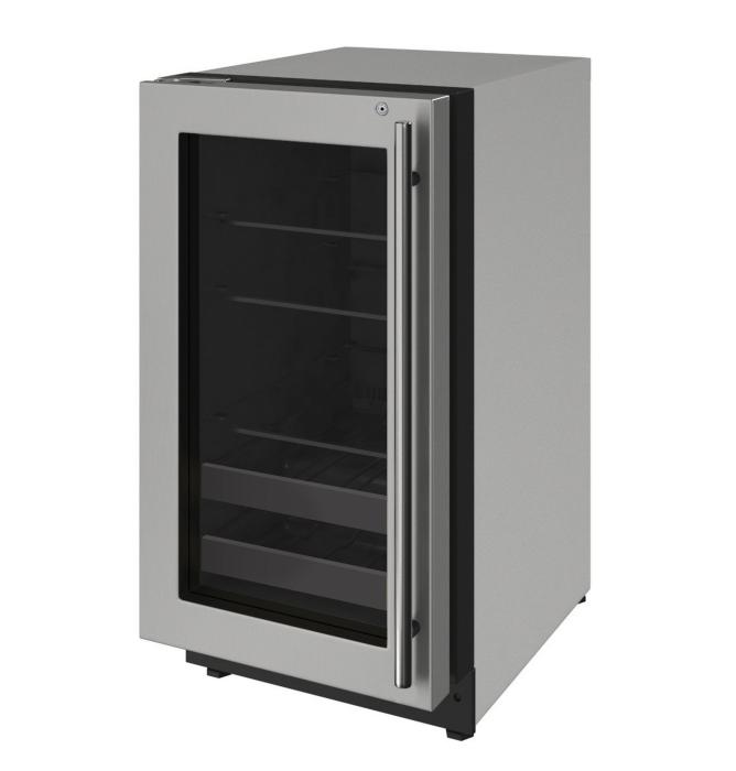 U-LINE 2218BEV 18" Stainless Frame Beverage Center With Lock and Left-Hand Hinge