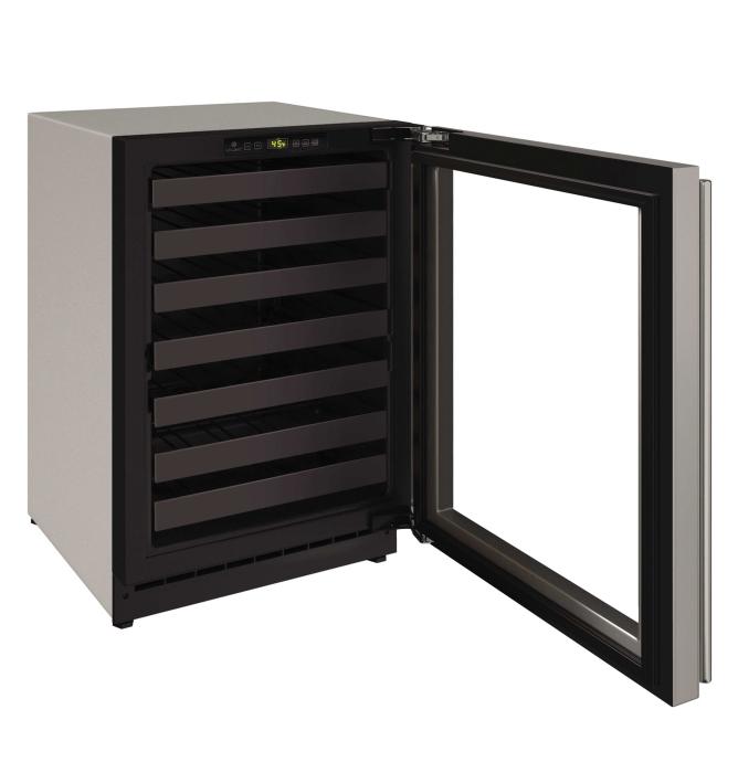 U-LINE 2224WC 24" Stainless Frame Wine Refrigerator With Reversible Door