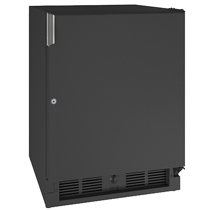 U-LINE 29R 21" Black Solid Refrigerator With Lock and Right-Hand Hinge