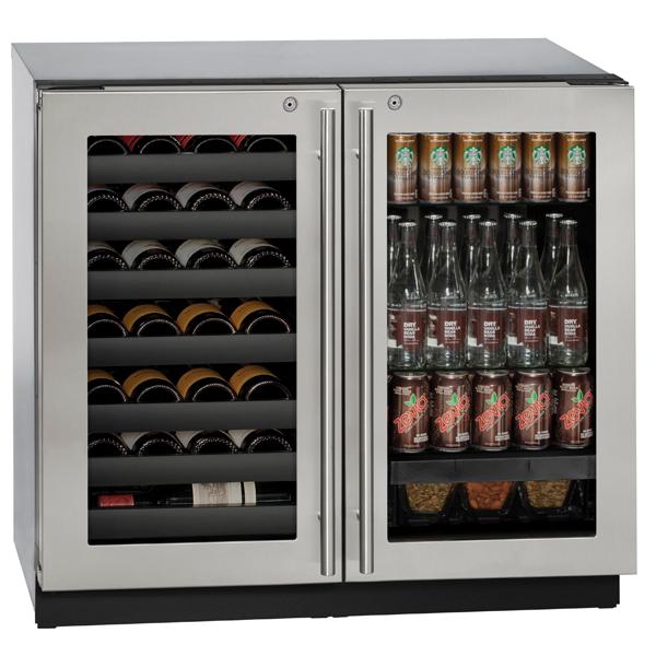 U-LINE 3036BVWC 3000 Series 36" Stainless Steel Frame Beverage Center With Lock