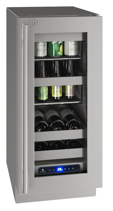 U-LINE HBV515 15" Stainless Frame Beverage Center With Lock and Right-Hand Hinge