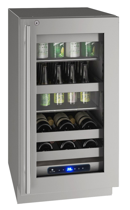 U-LINE HBV518 18" Stainless Frame Beverage Center With Lock and Right-Hand Hinge