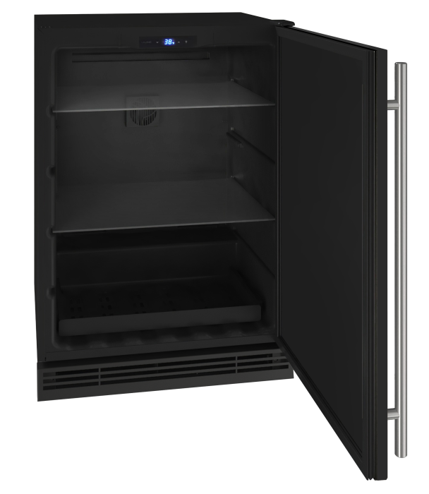 U-LINE HRE124 24" Black Solid Refrigerator