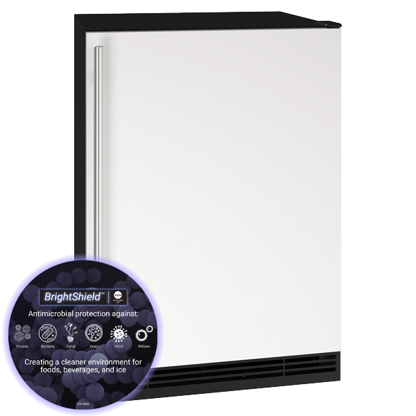 U-LINE HRE124 24" White Solid Refrigerator With BrightShield