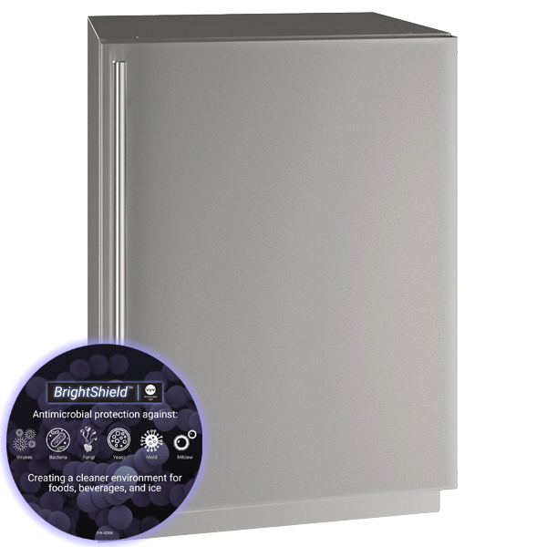 U-LINE HRE524 24" Stainless Solid Refrigerator With Brightshield