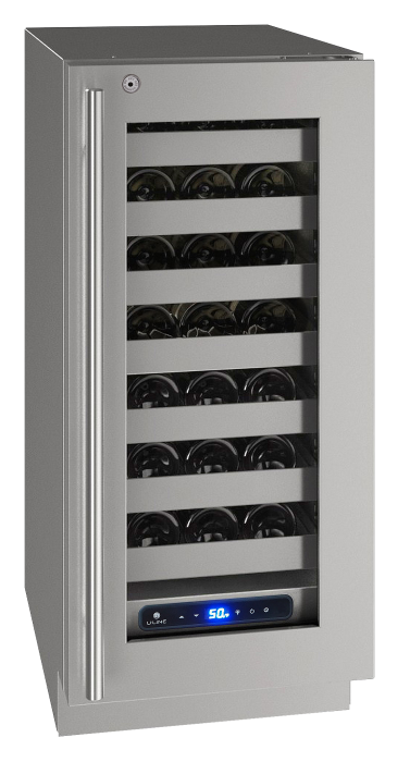U-LINE HWC515 15" Stainless Frame Wine Refrigerator With Lock and Right-Hand Hinge