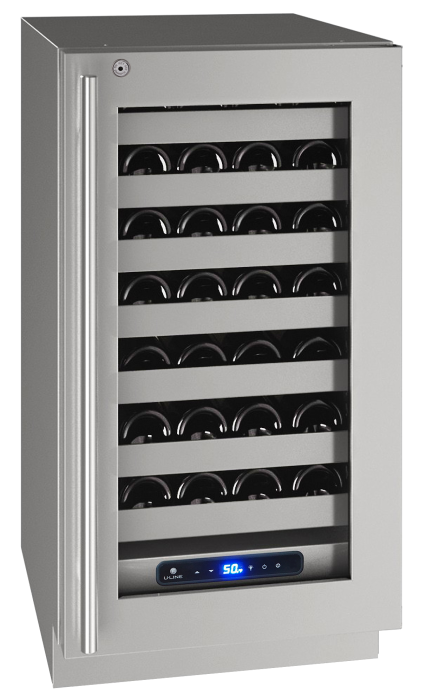 U-LINE HWC518 18" Stainless Frame Wine Refrigerator With Lock and Right-Hand Hinge