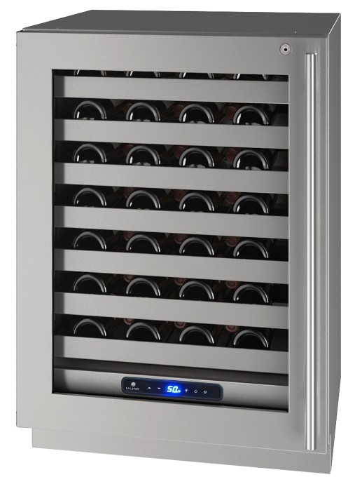 U-LINE HWC524 24" Stainless Frame Wine Refrigerator With Lock and Left-Hand Hinge