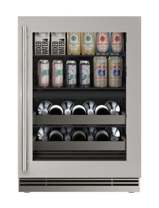 U-LINE URBD324 Home 24" Stainless Steel Frame Dual-Zone Beverage Center