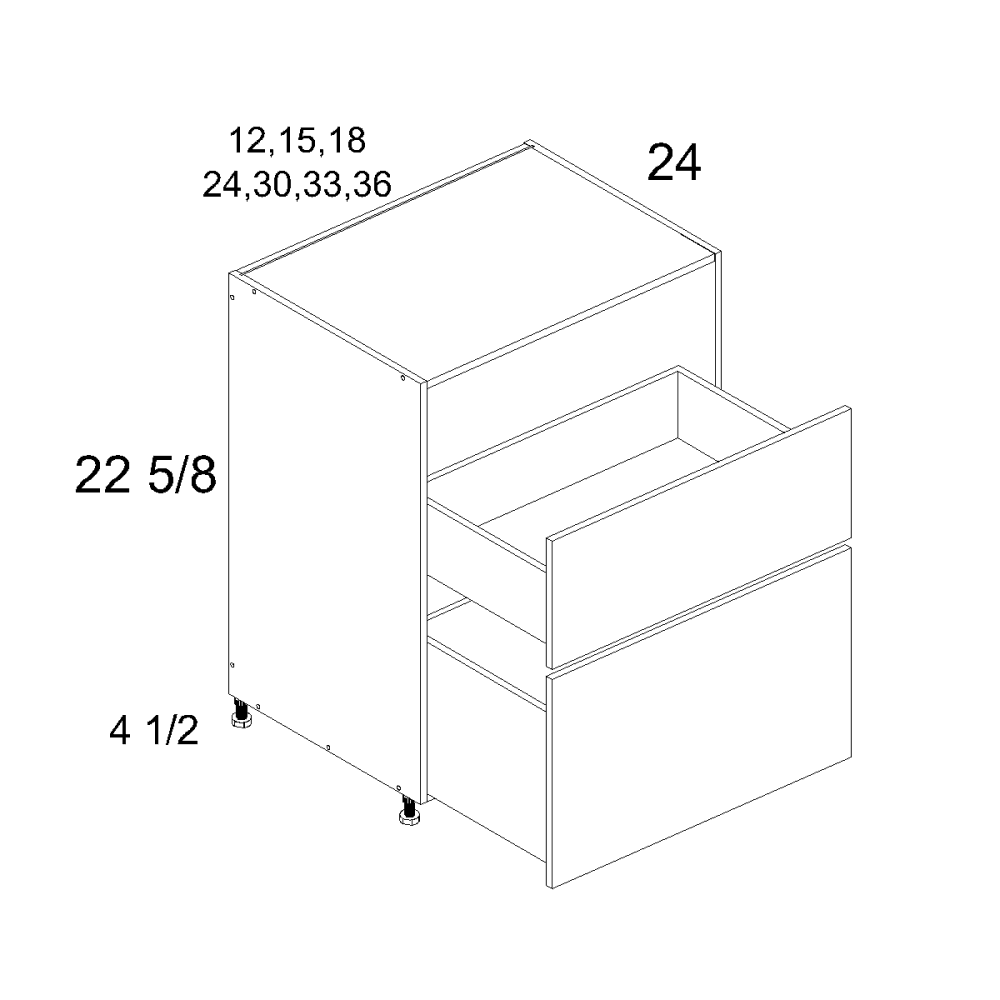 US Cabinet Depot No Door Kit 18" Altamax Two Drawer Desk Base Cabinet (ND-DDR2DB18)