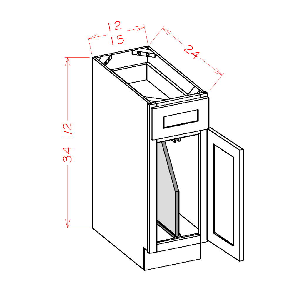 US Cabinet Depot Oxford White 15" Tray Divider Base Cabinet Kit (OW-B15TD)