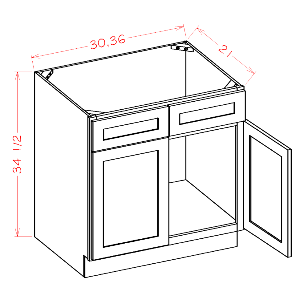 US Cabinet Depot Oxford White 36" Vanity Sink Base Cabinet (OW-VS36)