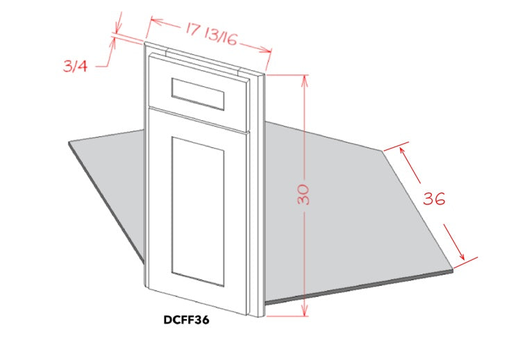 US Cabinet Depot Shaker Dove 36" Diagonal Corner Sink Front & Floor Kit (SD-DCFF36)