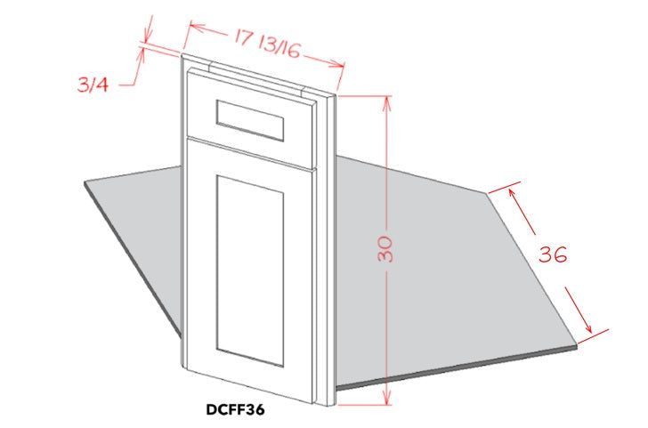 US Cabinet Depot Shaker White 36" Diagonal Corner Sink Front & Floor Kit (SW-DCFF36)