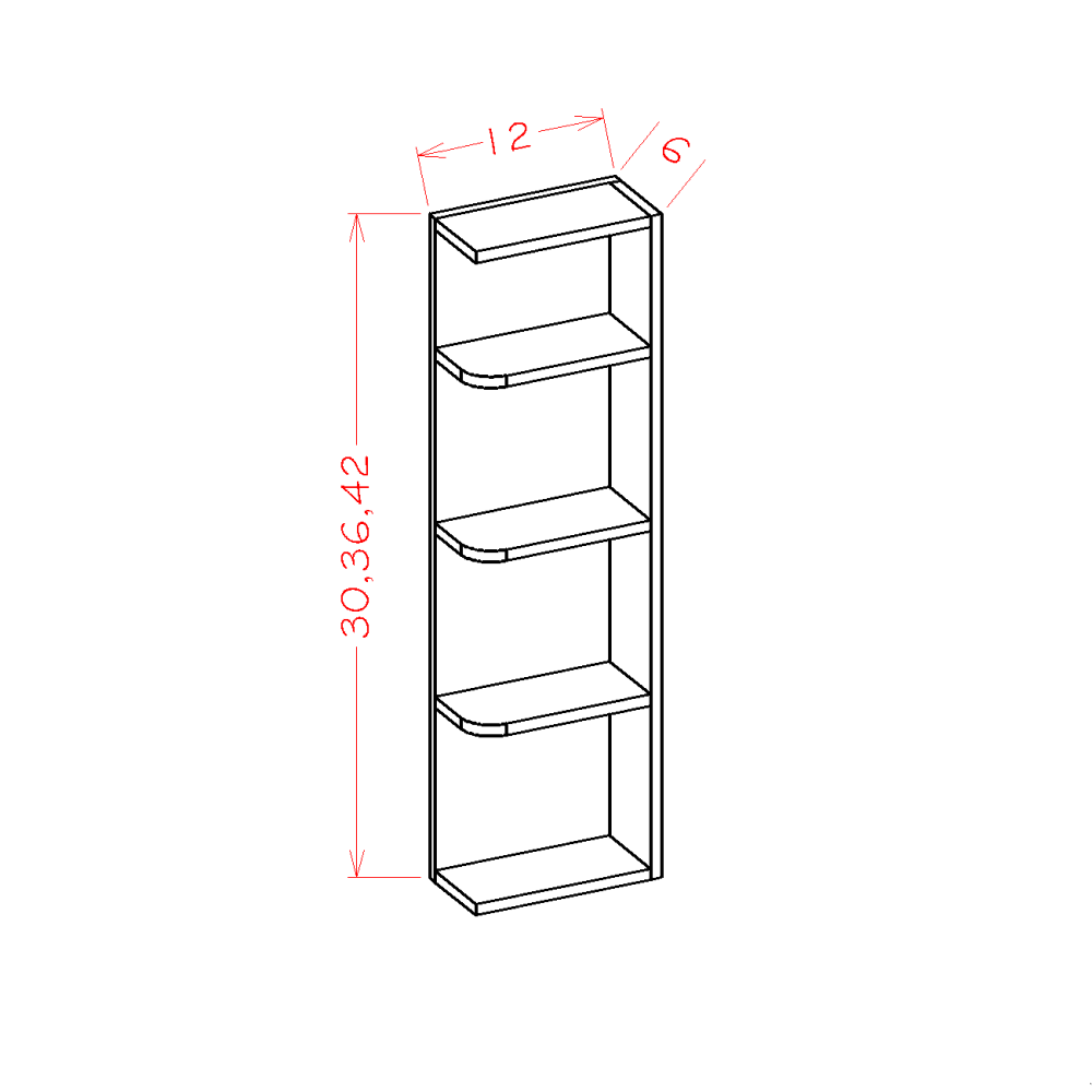 US Cabinet Depot Shaker White 6" x 36" Wall Open End Shelf (SW-OE636)
