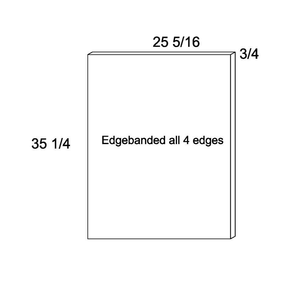 US Cabinet Depot Torino Grey Wood 25" Base Overlay Panel (TGW-BEP2535)