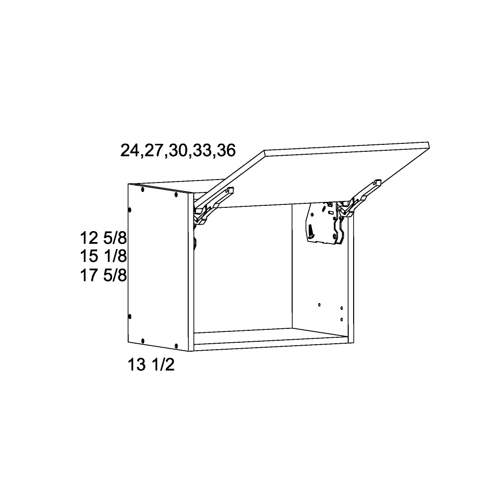 US Cabinet Depot Torino White Pine 27" Blum Flip Up Door Wall Cabinet (TWP-WFD2715-Blum)