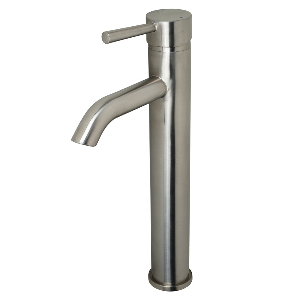 Ultra Faucets Single-Handle Tall Vessel Brushed Nickel Lavatory Faucet (Curved Spout)-UF36603