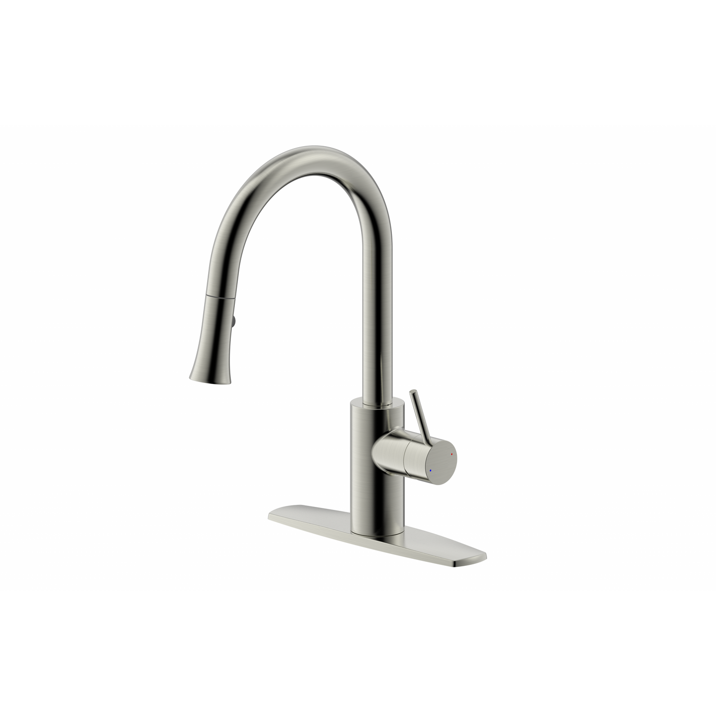 Ultra Faucets Single-Handle with Pull-Down Spray Brushed Nickel Kitchen Faucet-UF14203