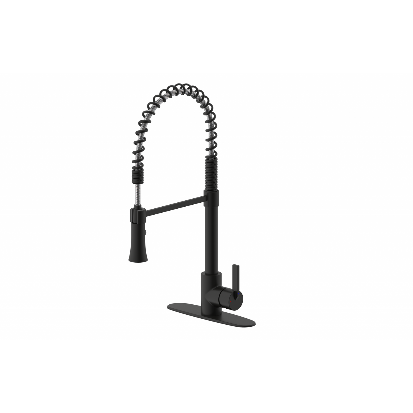 Ultra Faucets Single-Handle with Spring Spout Matte Black Kitchen Faucet-UF17207