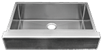 Urban Place Large Single Apron 33" Stainless Steel Radial Kirchen Sink by Chemcore Industries