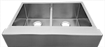 Urban Place Low-Divide 50-50 Apron 30" Stainless Steel Radial Kirchen Sink by Chemcore Industries