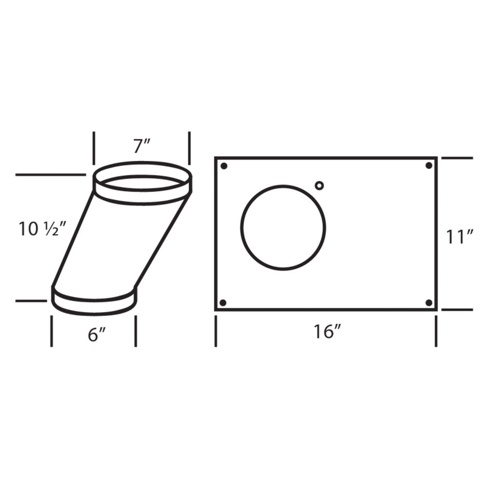 Vent-A-Hood 6" Round to 7" Round Offset Kit for Range Hood