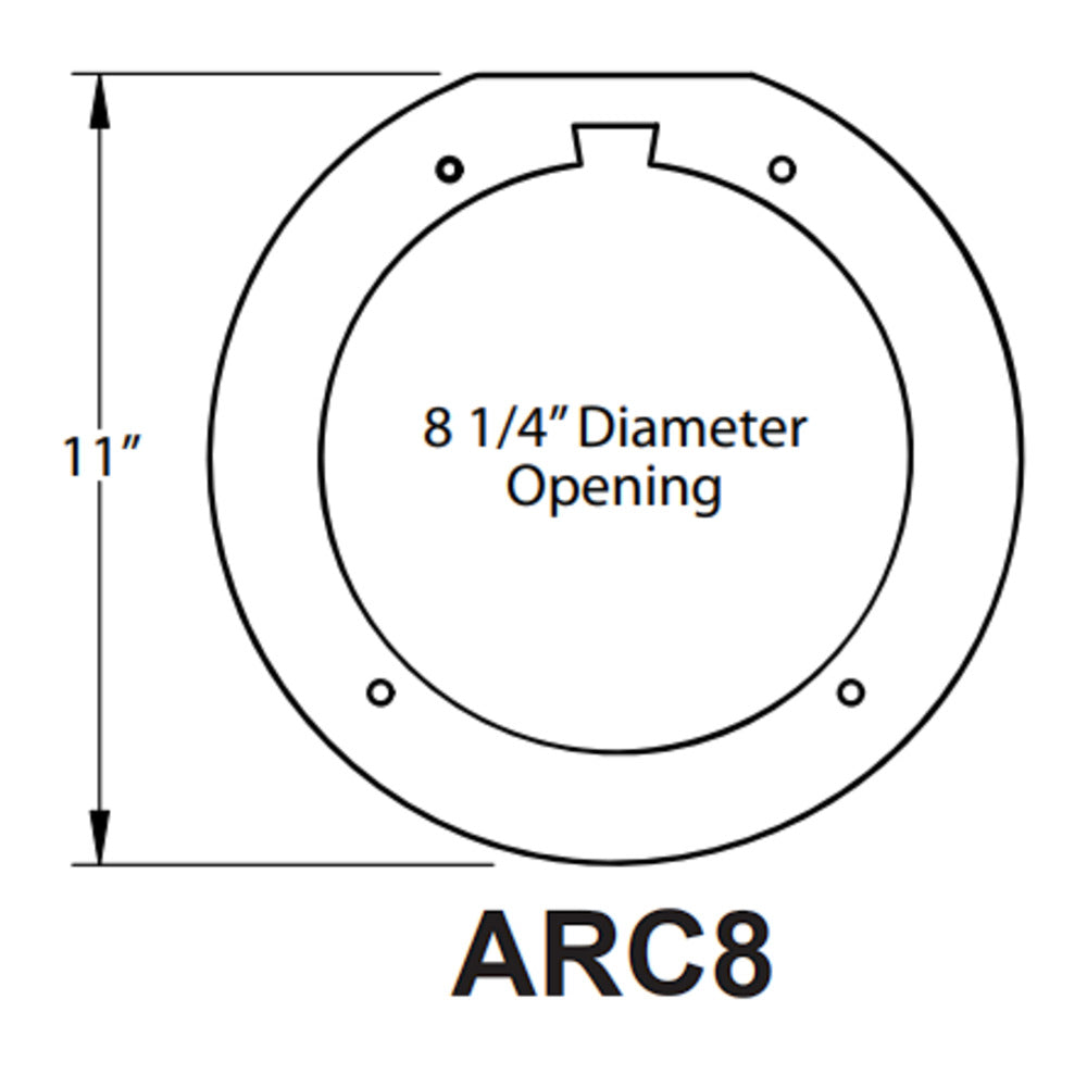 Vent-A-Hood 8" Diameter Black Finish Ceiling Collar for 600 CFM Retro Style Range Hood