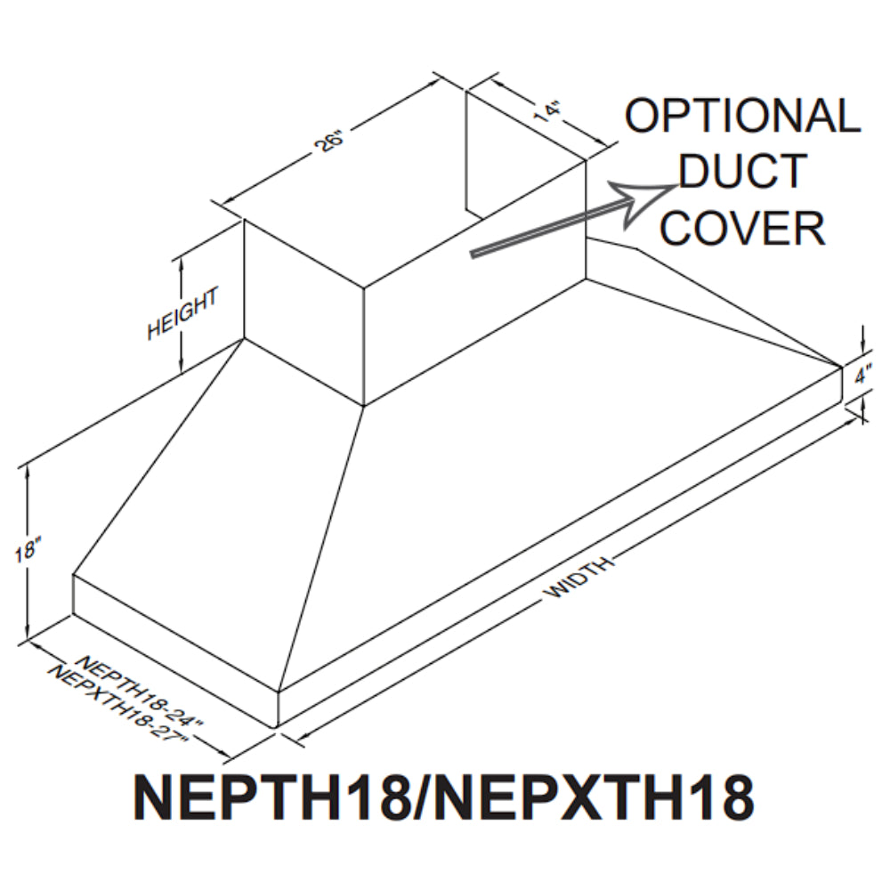 VentAHood EuroStyle NEPXH18 54" Black Carbide Finish Wall Mounted R